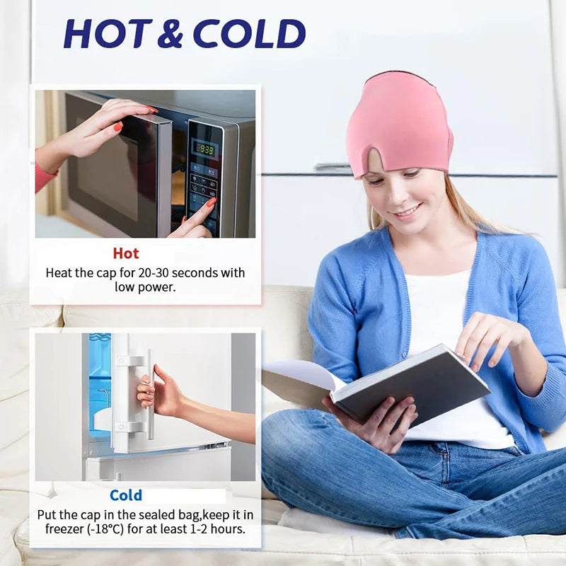 Gel Ice Pack Cap Hat Cold Compress Cap Ice Head Wrap Pack Headgear Hood Eye Mask