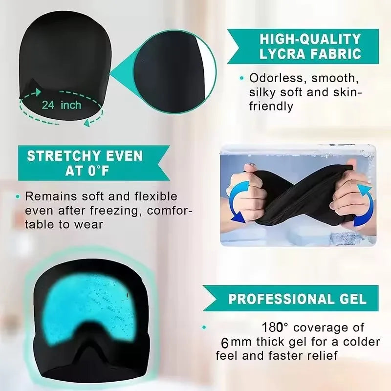 Gel Ice Pack Cap Hat Cold Compress Cap Ice Head Wrap Pack Headgear Hood Eye Mask