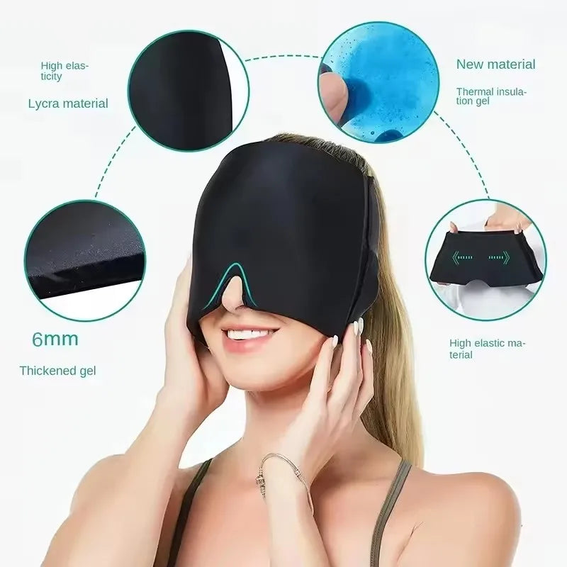 Gel Ice Pack Cap Hat Cold Compress Cap Ice Head Wrap Pack Headgear Hood Eye Mask