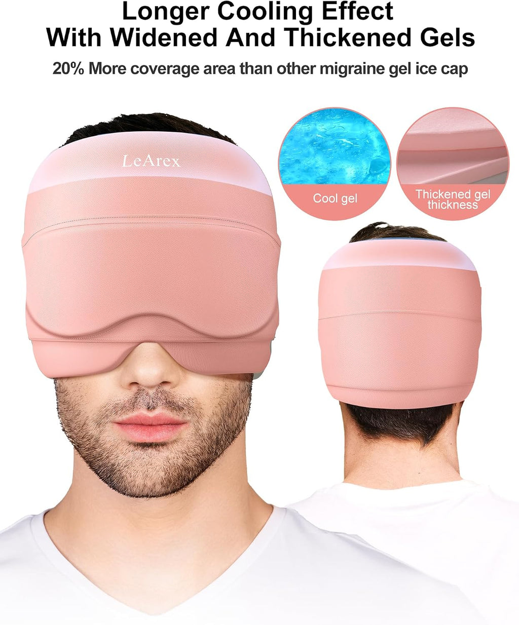 Migraine Relief Cap,2 in 1 Detachable Gel Eye Mask for Hot & Cold Therapy Headache Mask with Eye Holes Ice Pack for Birthday Gifts for Women
