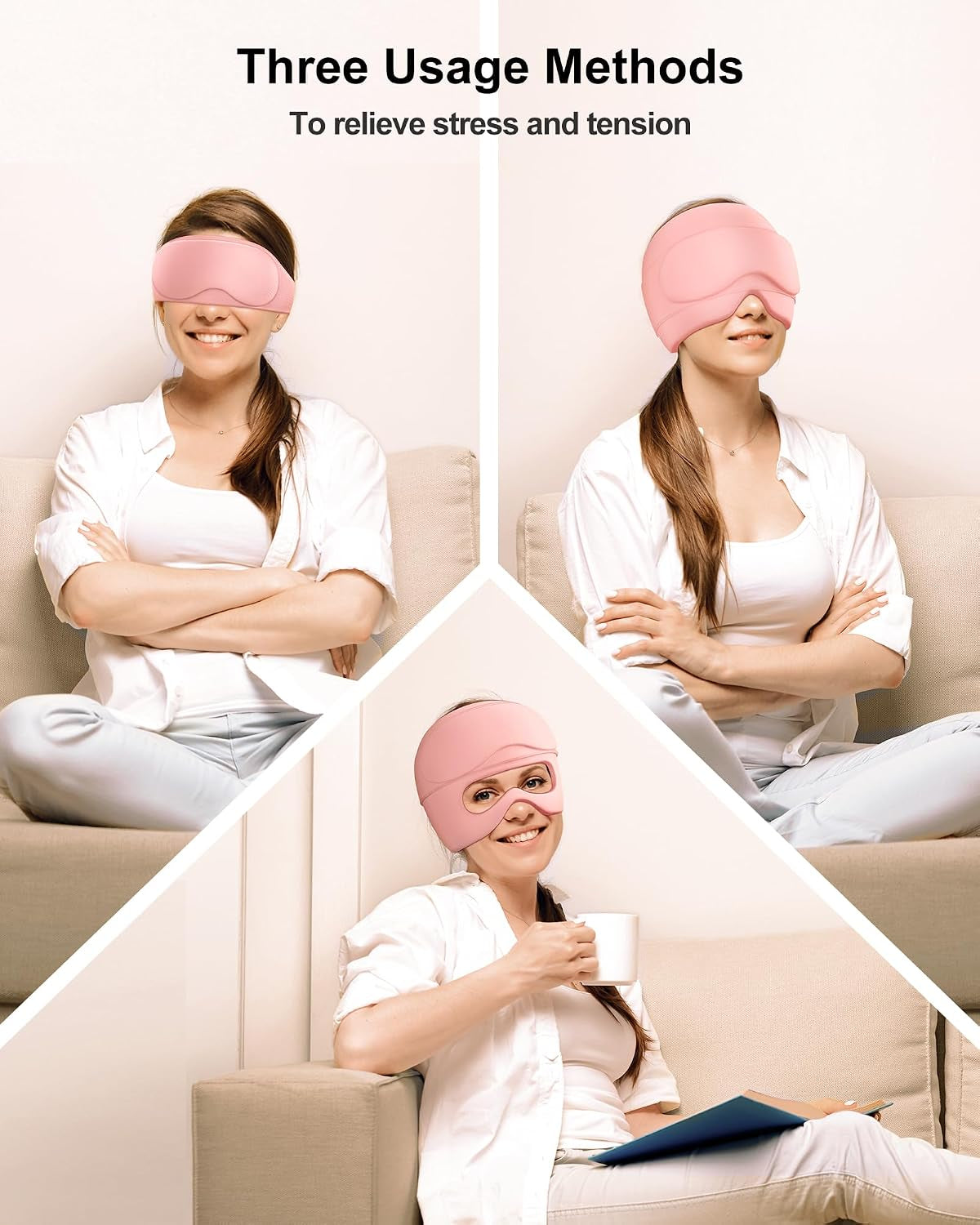 Migraine Relief Cap,2 in 1 Detachable Gel Eye Mask for Hot & Cold Therapy Headache Mask with Eye Holes Ice Pack for Birthday Gifts for Women
