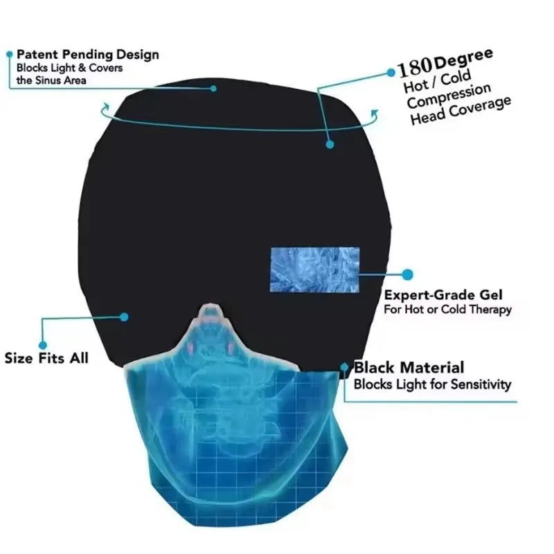 Gel Ice Pack Cap Hat Cold Compress Cap Ice Head Wrap Pack Headgear Hood Eye Mask