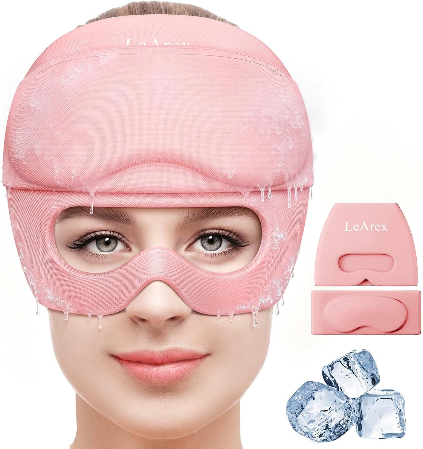 Migraine Relief Cap,2 in 1 Detachable Gel Eye Mask for Hot & Cold Therapy Headache Mask with Eye Holes Ice Pack for Birthday Gifts for Women